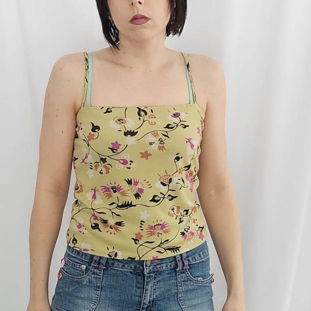 Y2K Green Printed Tank Top